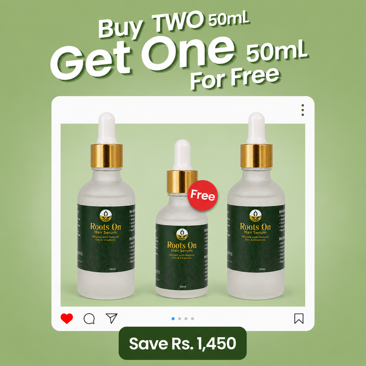 Buy 2 ROOTS ON + Get 1 FREE