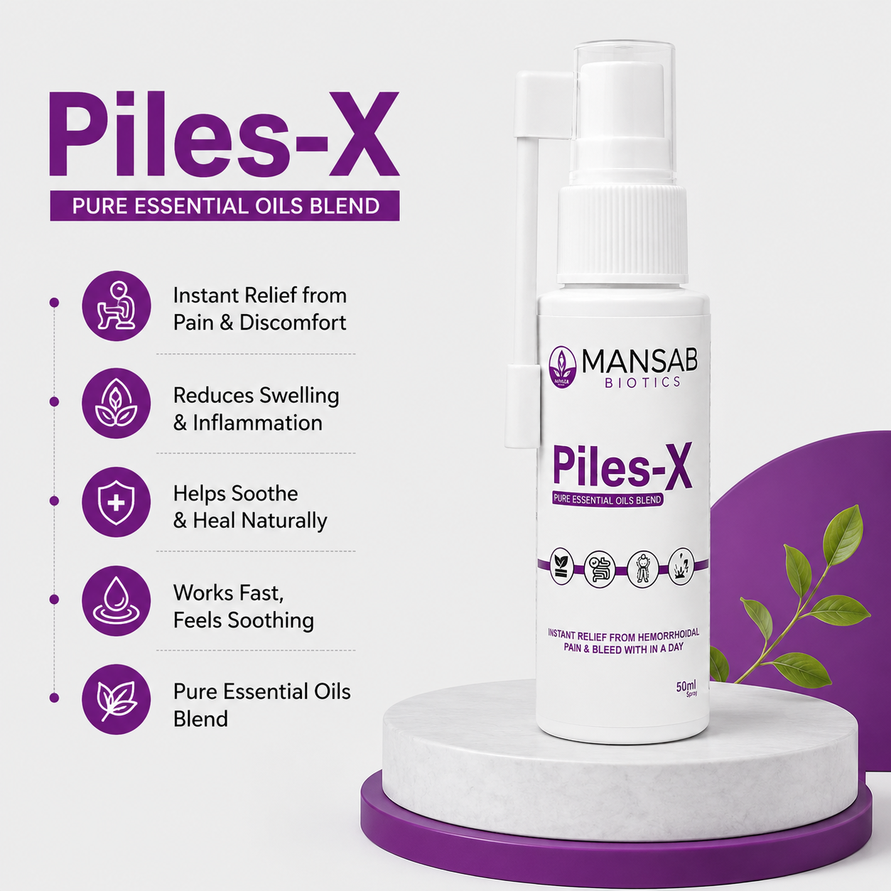 Piles X Spray  Pure Essintial Oil Blends Secondary image