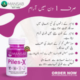 Piles-X Herbal Capsules for Hemorrhoids Pain & Bleeding Relief