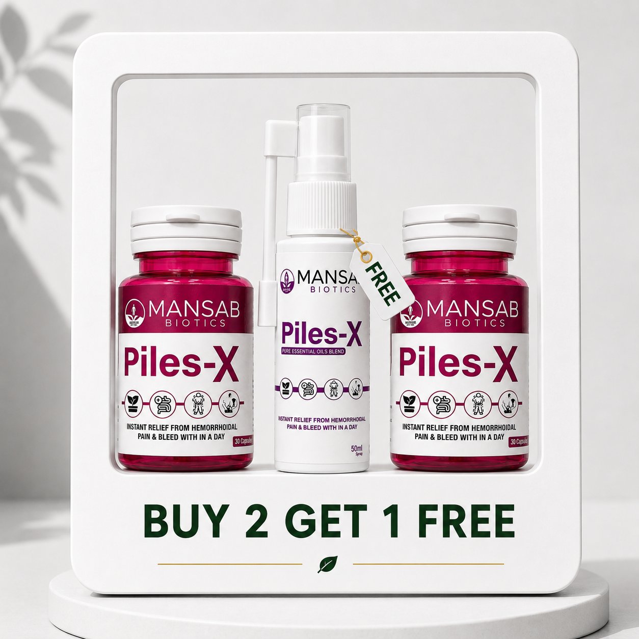 BUY 2 PILES-X CAPSULES & GET 1 PILES-X SPRAY FREE