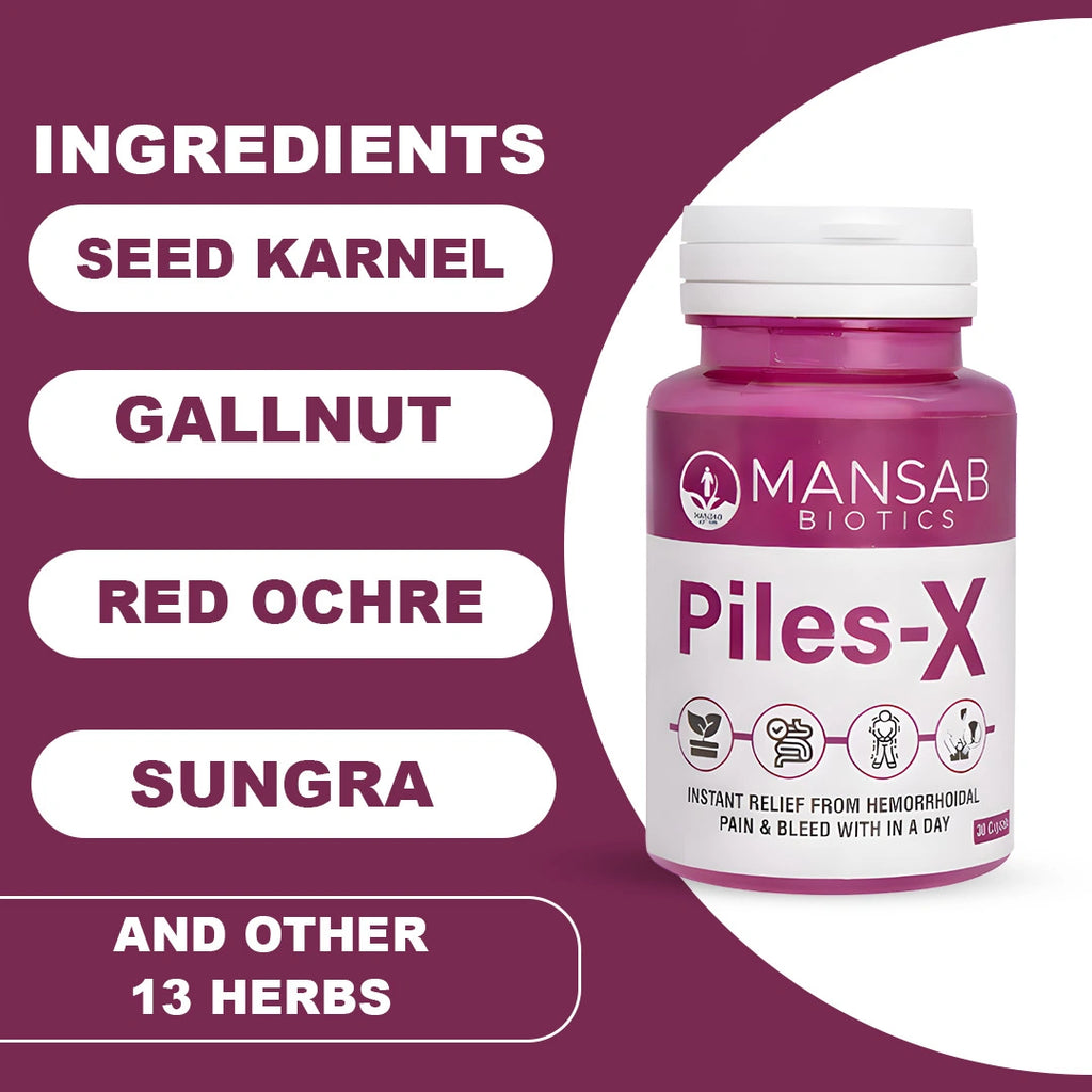 Piles-X Rapid Action – Natural Piles Relief Formula Mansabbiotics