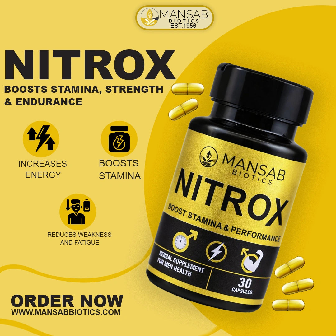 Nitrox Performance Booster – Energy & Endurance Support Mansabbiotics